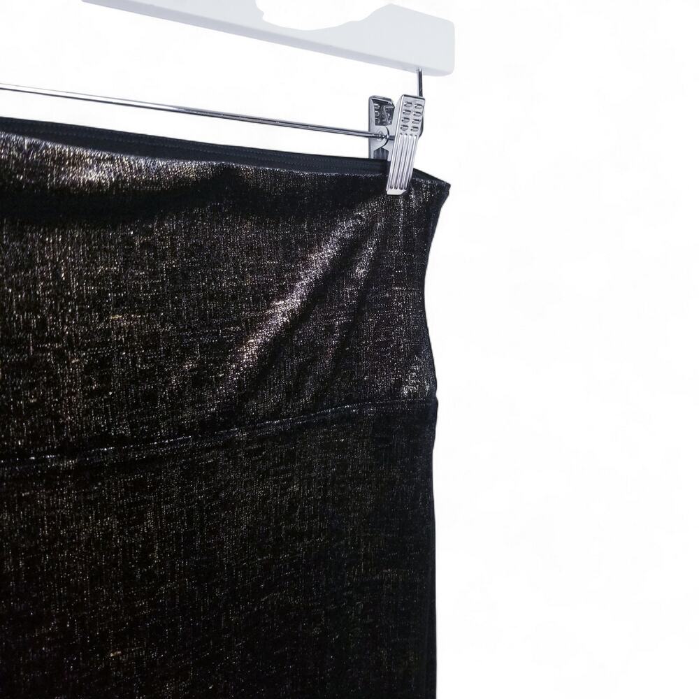 Spanx Velvet Shine Legging Black Gold Metallic Soft Shaping Size M 20188R - Picture 6 of 7